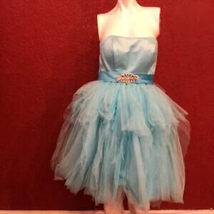 Amelia Couture #313 Strapless Mesh Dress size 6